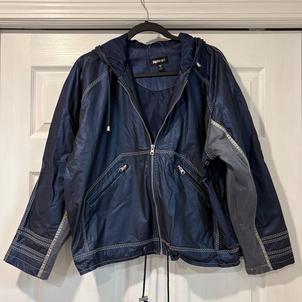 Laguna Girl Navy Utility Jacket with Gray Details